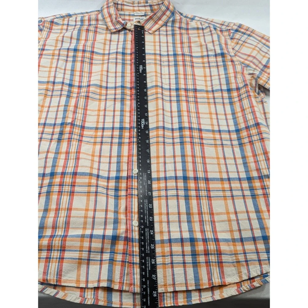 prAna Standard Fit Plaid Button Up Short Sleeve Shirt Size XXL‎ 2XL Mens EUC